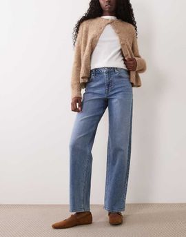 Miss Selfridge Miss Selfridge straight leg jeans in mid-blue