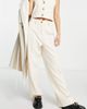 Miss Selfridge Miss Selfridge straight leg pants in ecru-Neutral - 1