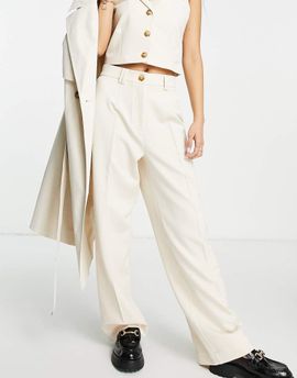 Miss Selfridge Miss Selfridge straight leg pants in ecru-Neutral