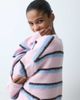 Miss Selfridge Miss Selfridge stripe fluffy edge to edge cardigan in soft pink - 2