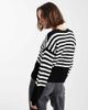 Miss Selfridge Miss Selfridge striped chunky sweater in black and white-Multi - 4