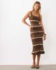 Miss Selfridge Miss Selfridge striped crochet midi dress in brown - 1