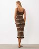 Miss Selfridge Miss Selfridge striped crochet midi dress in brown - 4