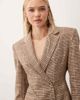 Miss Selfridge Miss Selfridge strong shoulder cinched blazer dress in check-Multi - 2