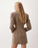 Miss Selfridge Miss Selfridge strong shoulder cinched blazer dress in check-Multi - 4