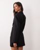 Miss Selfridge Miss Selfridge strong shoulders cinched blazer dress in black - 4