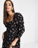 Miss Selfridge Miss Selfridge sweetheart puff sleeve midi dress in colorful floral-Black - 2