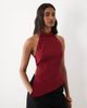 Miss Selfridge Miss Selfridge tailored backless halter top in cherry-pink - 3