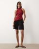 Miss Selfridge Miss Selfridge tailored backless halter top in cherry-pink - 4