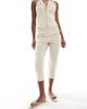 Miss Selfridge Miss Selfridge tailored capri pants in neutral gingham - part of a set - 2