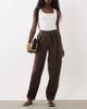 Miss Selfridge Miss Selfridge tailored fluid balloon pants in chocolate-Brown - 1
