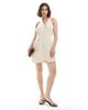 Miss Selfridge Miss Selfridge tailored halter mini dress in cream-White - 1