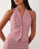 Miss Selfridge Miss Selfridge tailored halter top in red gingham - part of a set-No color - 4