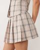 Miss Selfridge Miss Selfridge tailored mini skirt in neutral plaid - part of a set-Multi - 4