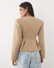 Miss Selfridge Miss Selfridge tailored power shoulder peplum blazer in neutral-pink - 4