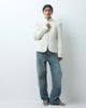 Miss Selfridge Miss Selfridge tailored puff sleeve jacket in ivory-White - 3