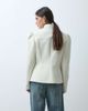 Miss Selfridge Miss Selfridge tailored puff sleeve jacket in ivory-White - 4