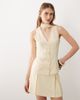 Miss Selfridge Miss Selfridge tailored scarf-neck vest in buttermilk - part of a set-Yellow - 1
