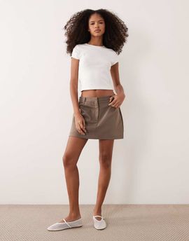 Miss Selfridge Miss Selfridge tailored skort in brown