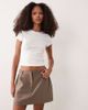 Miss Selfridge Miss Selfridge tailored skort in brown - 3