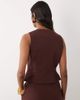 Miss Selfridge Miss Selfridge tailored tie front top in chocolate - part of a set-Brown - 4