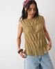 Miss Selfridge Miss Selfridge textured trapeze sleeveless top in olive green - 1