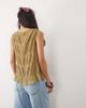 Miss Selfridge Miss Selfridge textured trapeze sleeveless top in olive green - 4