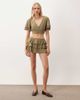 Miss Selfridge Miss Selfridge textured wrap frill sleeve top in khaki green - part of a set - 2