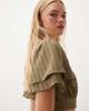 Miss Selfridge Miss Selfridge textured wrap frill sleeve top in khaki green - part of a set - 3