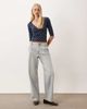 Miss Selfridge Miss Selfridge three quarter length sleeve wrap top in navy polka dot print-Blue - 2