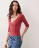 Miss Selfridge Miss Selfridge three quarter length sleeve wrap top in polka dot print-Red - 1