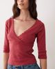 Miss Selfridge Miss Selfridge three quarter length sleeve wrap top in polka dot print-Red - 4