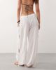 Miss Selfridge Miss Selfridge tie front beach parachute pants in cream-White - 4