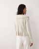 Miss Selfridge Miss Selfridge tie front cardigan with frills in cream sparkle-White - 3