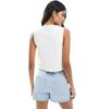 Miss Selfridge Miss Selfridge tie front denim vest in ecru-White - 4