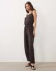 Miss Selfridge Miss Selfridge tie shoulder balloon pants jumpsuit in chocolate-Brown - 1