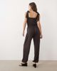 Miss Selfridge Miss Selfridge tie shoulder balloon pants jumpsuit in chocolate-Brown - 4