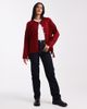 Miss Selfridge Miss Selfridge tie sides ruched cardigan in burgundy-Red - 3