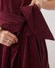 Miss Selfridge Miss Selfridge tie waisted mini dress in burgundy-RED - 3