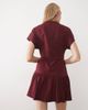 Miss Selfridge Miss Selfridge tie waisted mini dress in burgundy-RED - 4