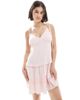 Miss Selfridge Miss Selfridge tiered linen mix mini dress in pink - 1