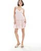 Miss Selfridge Miss Selfridge tiered linen mix mini dress in pink - 2