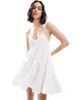 Miss Selfridge Miss Selfridge tiered smock mini dress in cream-White - 2