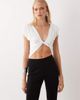 Miss Selfridge Miss Selfridge twist front top in cream-White - 1