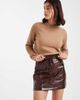 Miss Selfridge Miss Selfridge utility mini skirt in croc-Brown - 1