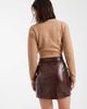 Miss Selfridge Miss Selfridge utility mini skirt in croc-Brown - 3