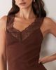 Miss Selfridge Miss Selfridge v-neck cami maxi dress with picot trim in chocolate brown - 4