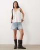 Miss Selfridge Miss Selfridge V-neck cami top with picot trim in cream-White - 2