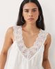 Miss Selfridge Miss Selfridge V-neck cami top with picot trim in cream-White - 4