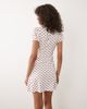 Miss Selfridge Miss Selfridge v-neck mini dress in polka dot print-White - 3